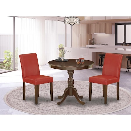 East West Furniture 3 Piece Antique Dining Table Set - Mahogany AMAB3-MAH-72